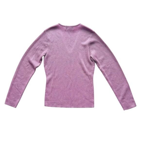 New York & Company Women's Purple Sparkle V-Neck Sweater Pullover (XS) - Picture 2 of 8